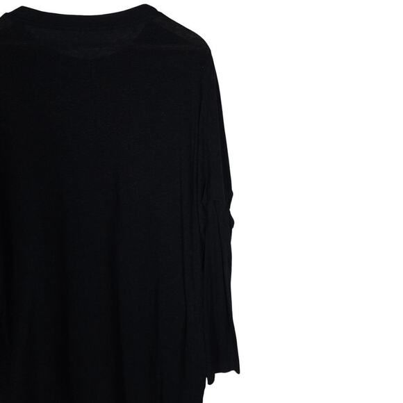Allsaints Top XS Asymmetrical Bell Wave Black Graphic Draped Grunge Avant Garde - Picture 9 of 15